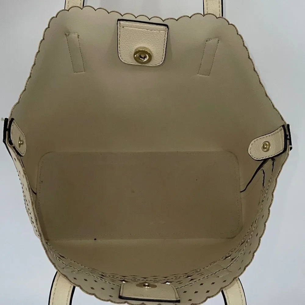 Womens Cream Sylviee Cut-out Detail Leather 2‎ Handle HandBag One Size